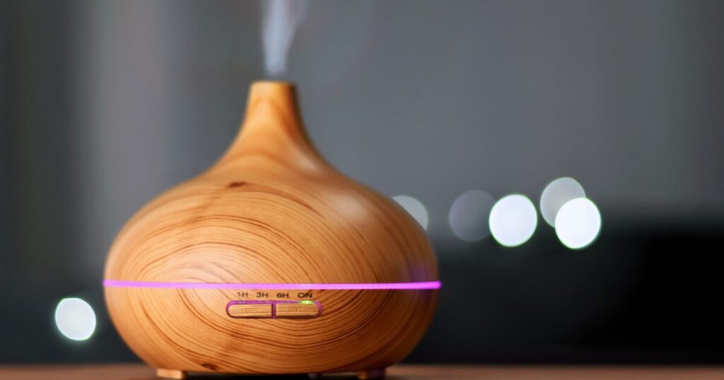 部屋に置かれた加湿器